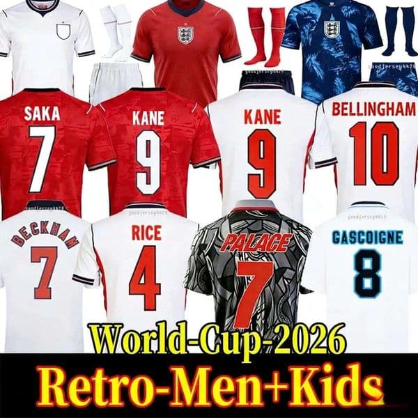 england jersey 26 27 World Cup 2026 Soccer Jerseys retro football tops shirt BELLINGHAM kits BECKHAM KANE SAKA RICE FODEN National Team Kids Kit maillot de foot