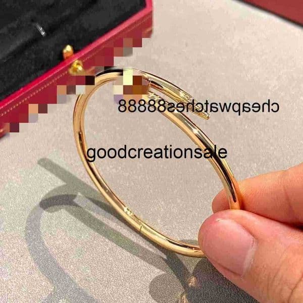 Brand Nail designer jewellery High version Instagram Classic Nail Head and Tail with Diamond Couple Bracelet Thick Plated 18K Rose Gold Light Luxury Wide Version GWY