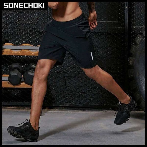 Plus Size Running Men Loose Dry Fit Basketball Gym Fitness Black Shorts Jogging Workout Athletic Bottom Zipper Pocket S260328