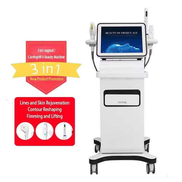 Portable Beauty Carving Skin Rejuvenation HIFU High Intensity Focused Ultrasound 3 Handles MFU RF Anti-Wrinkle Collagen Regeneration Devic