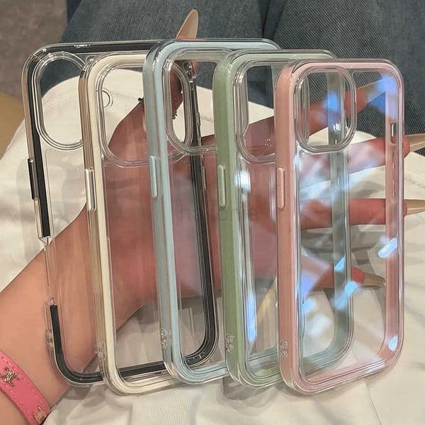Luxury Transparent Candy Phone Case For iPhone 11 12 13 14 15 16 17 Pro Max Plus Air Clear Shockproof Bumper Back Cases Cover H260330
