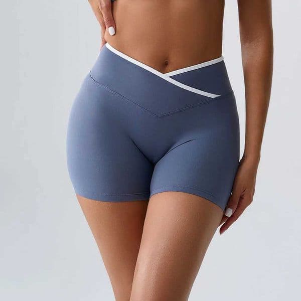 Women Shorts Cross Waist Sports Shorts Women Cycling Jogging High Waist Push Up Gym Shorts Leggings Women Clothing L260330