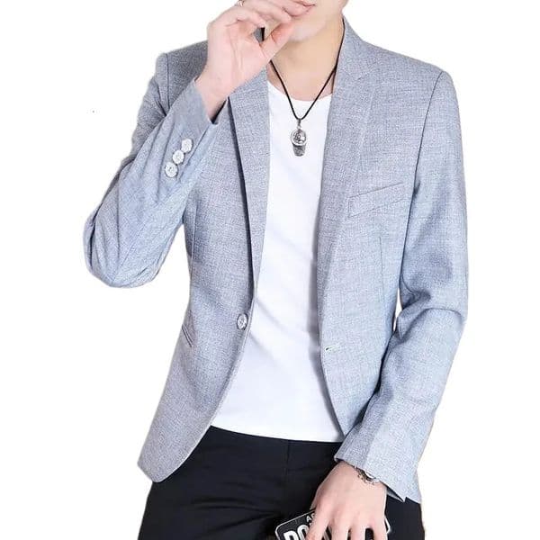 Men Blazer Slim Fit Fashion Business Handsome Gentleman Korean Version of British Style Leisure Solid Color Wedding Work 260330