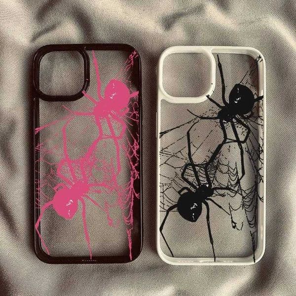 Spider Couple Phone Case For 15 13 14 17 Pro Max 12 Mini 11 16E XR XS X 7 8 Plus Shockproof Clear Hard Cover S26330