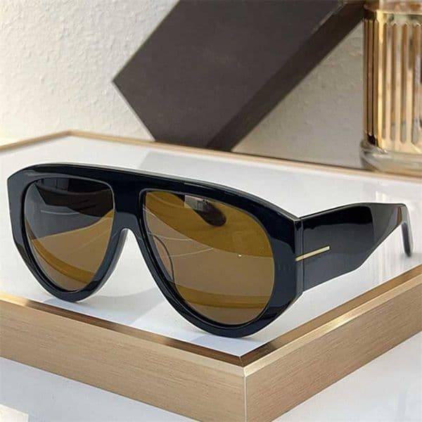 Classic Oval Sunglasses High Quality Acetate Wide Legs 1044 Retro Yellow Lenses Glasses Unisexual Outdoor Fashion Sports And Leisure Style 12A