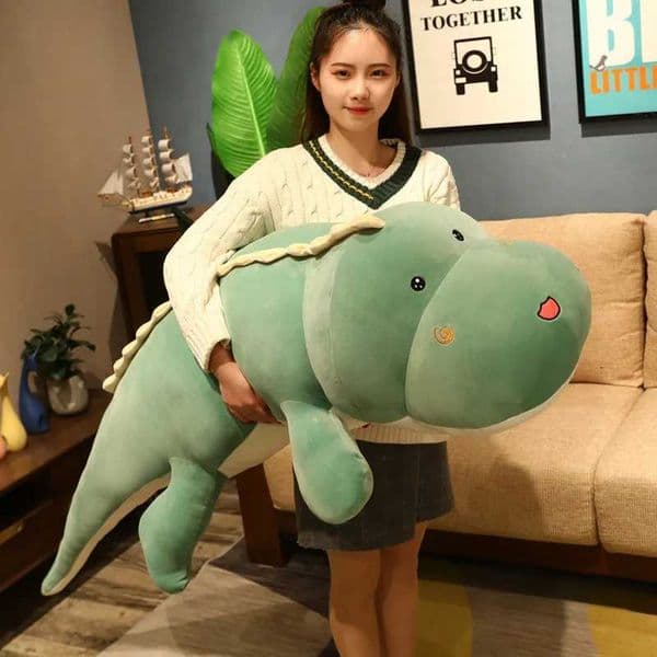 New 80CM Big Long Cute Dinosaur Plush Toy Soft Cartoon Animal Crocodile Plush Doll Boyfriend Pillow Child Girl Birthday Gift L260331