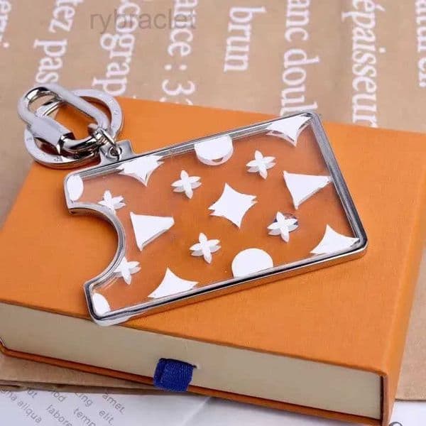 Transparent Designer Monogram Prism ID Holder Acrylic Card Holder Key Chain Card Mountable Car Pendant Metal Fashion Personality Creative -Luxury Cute Bag Charm