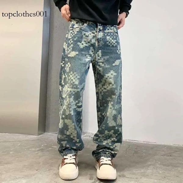 High-Quality Jeans Street Clothing Hip-Hop Personalized Jacquard Trend New Casual Men's Pants