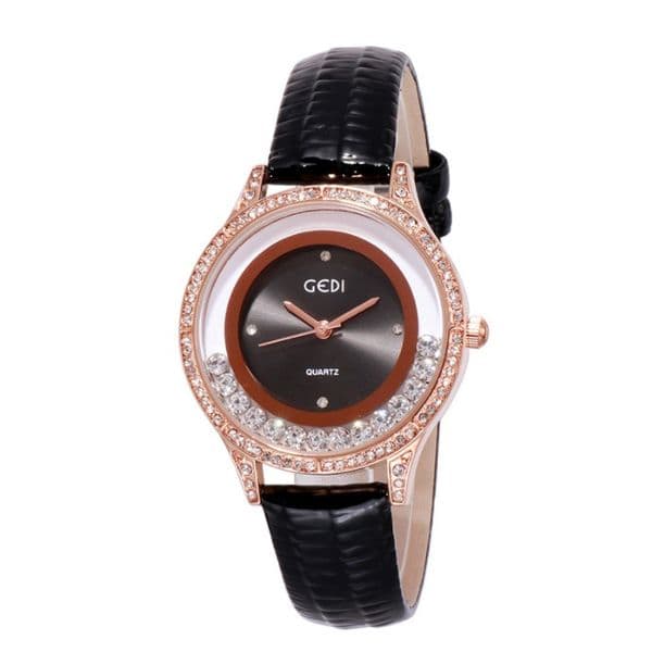 2026 GEDI Luxury Double Diamond Simple Dial Women's Belt Watch Student Leisure Classic Versatile Watch Manufacturer Watch for de Ladies