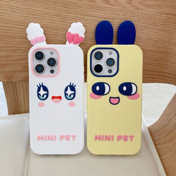 3D Cartoon Rabbit Back Silicone Phone Case For iPhone CASE 17 16 15 14 13 12 Pro Max Funny Tamagotchi Soft Cover Z260522