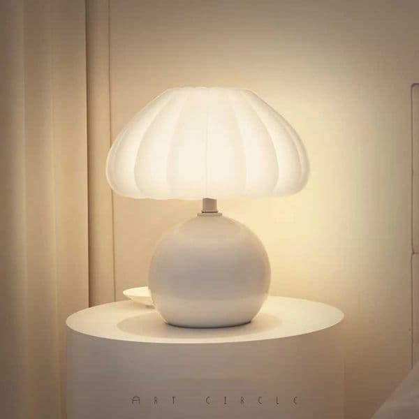 Cream Style Bedside Table Lamp French Style Eye Protection Mushroom Decorative Pumpkin Lamp Childrens Room Lamp Night Light H260331