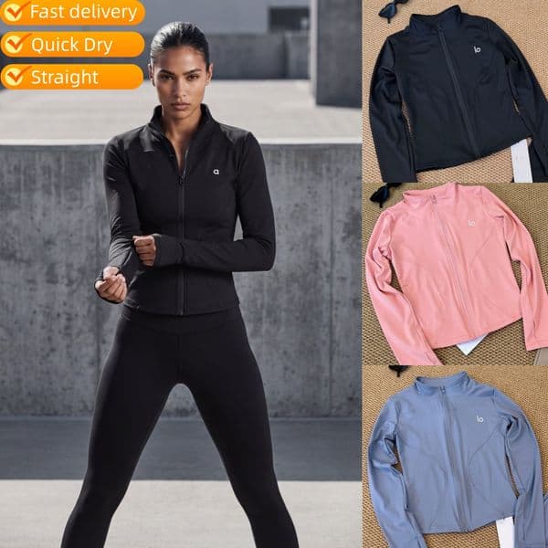 aalosets women clothes jacket alone jacket aalosets women set gym set aloa top yoga set Slim-fit Yoga Cardigan Comfortable and Slim Long-sleeve Sports Jacket