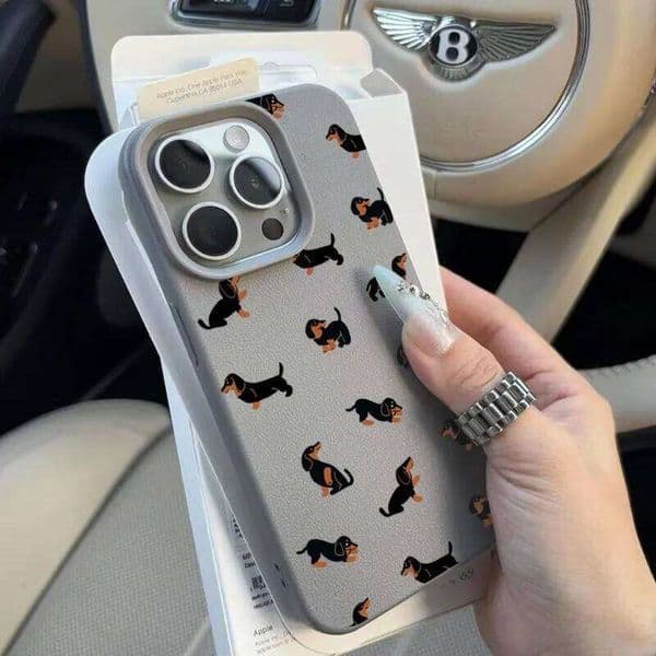Dachshund Lichee leather pattern Phone Case For iPhone 17 16e 16 15 14 13 12 11 Air Pro Max Plus X XR XSMax Shockproof 26Y0316