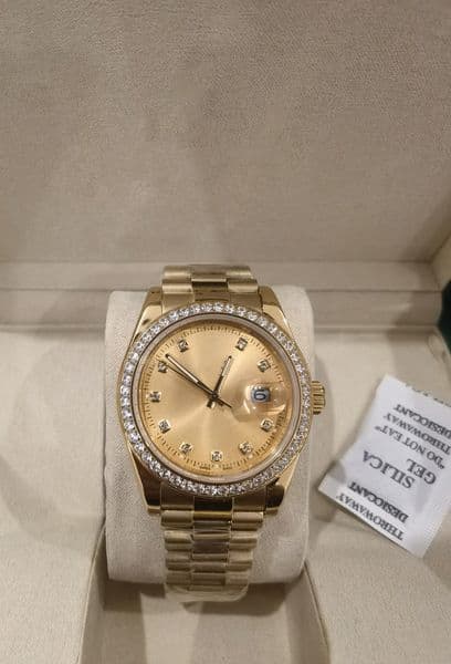 With Original Box Luxury Watches 41mm Mens 18k Yellow Gold dial Bigger DIAMOND Automatic Fashion Brand Men's Watch Wristwatch 69