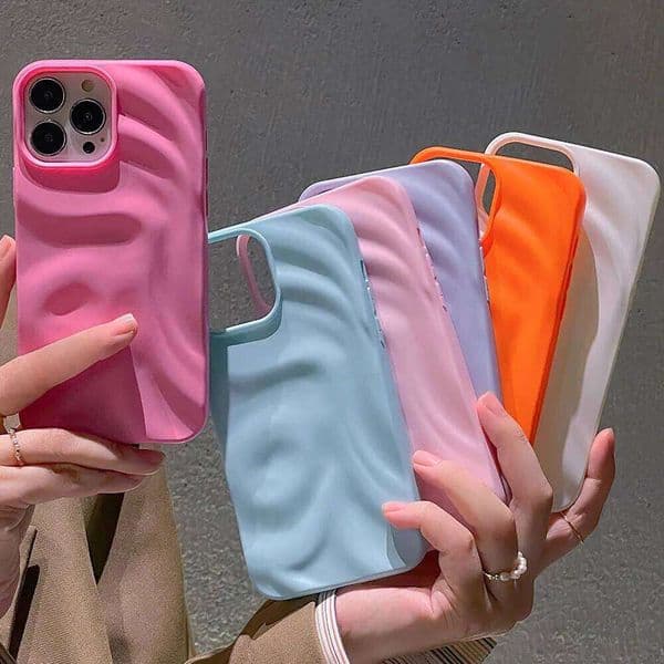Matte Wrinkle Irregular 16 14 13 Max 11 Protective Case Back Cover for iPhone 15 Plus 12 Pro Soft Silicone 26Y0316