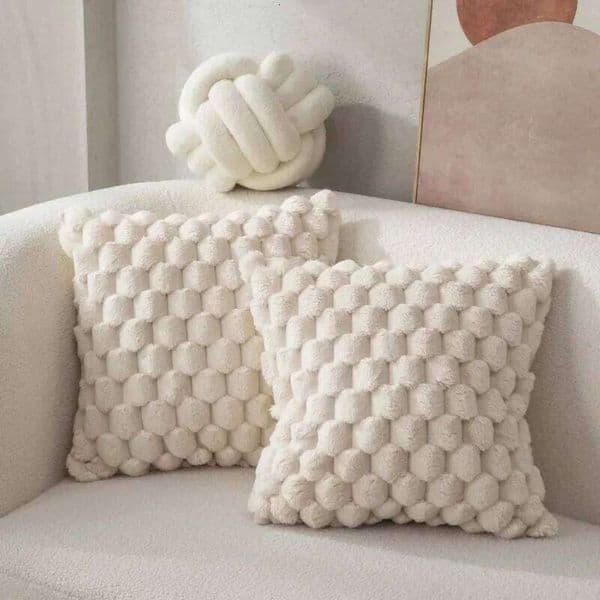 Pattern 3D Soft Plush Pillowcase Pineapple Grid Turtle Cushion Cream White Throw Pillow Cover for Living Room Sofa 26W0331