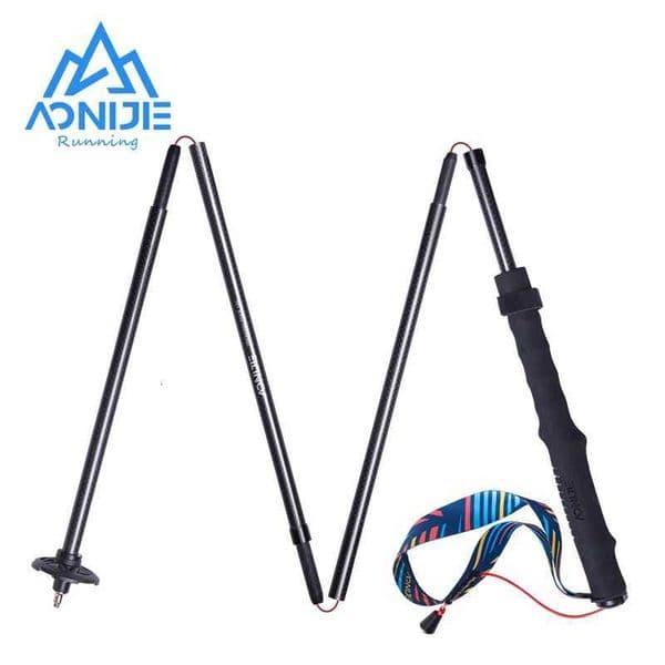 2pcs AONIJIE E4204 Lightweight Folding Trekking Poles Carbon Fiber Walking Stick Drawstring Fixed For Hiking Mountaineering Z260331