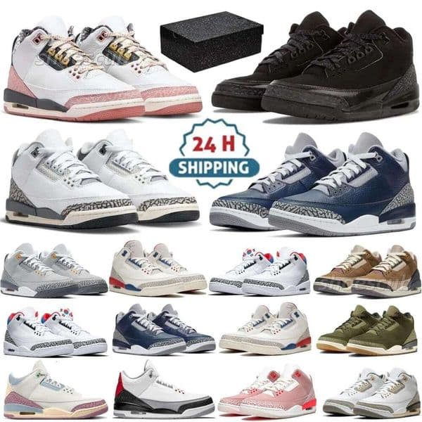 With box Designer Shoes Basketball Shoes Women Men Basketball Shoes Muslin Oreo White Cement Black Cat Slim Shady Cardinal Racer True Blue Varsity Royal 36-47
