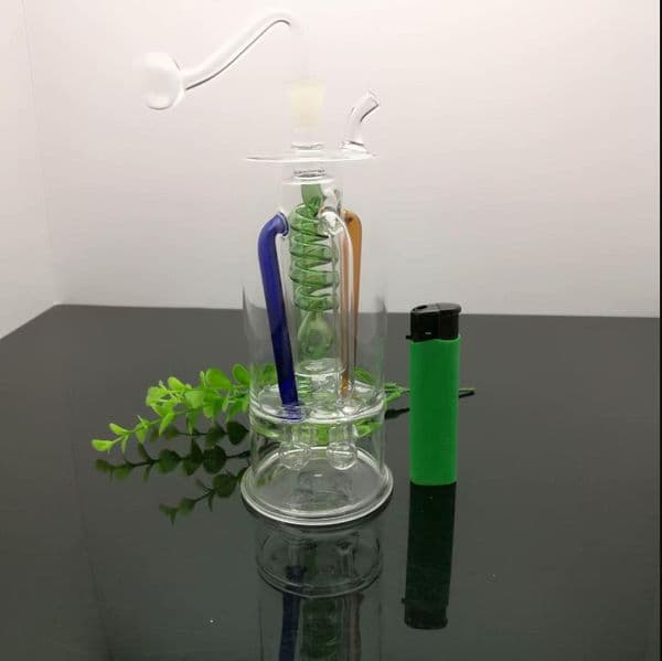 Colored multi claw wire partition board silent glass water bottle Glass bongs Oil Burner Pipe Smoking Rigs