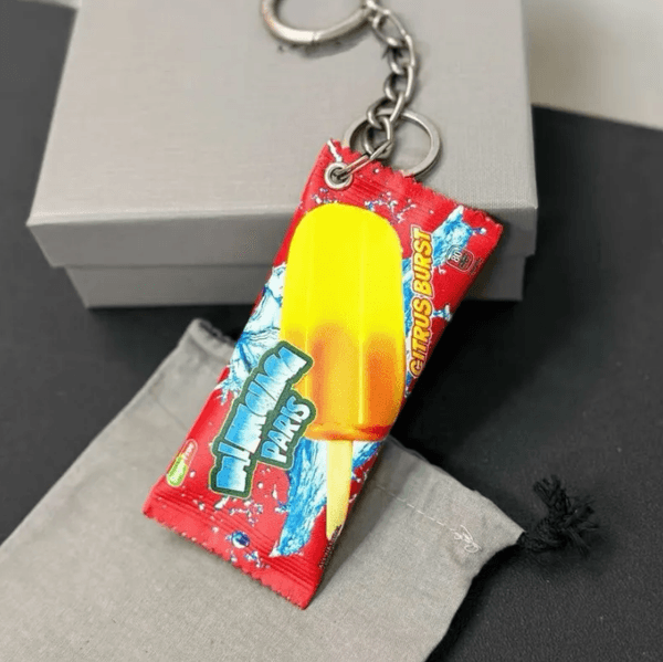 Luxury Ice Cream Popsicle Bag Charm Leather Mini Snack Pouch Keychains Wallet wireless earphone Keyring Designer Cute Coin Purse Gift
