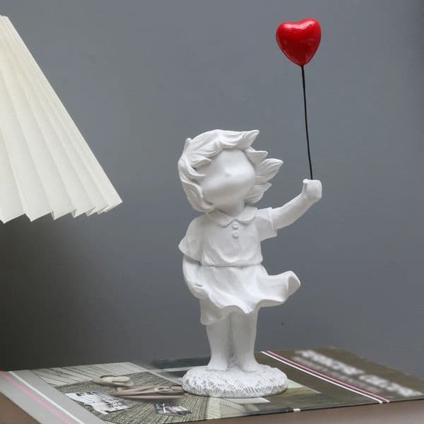 Banksy Heart Balloon And Flying Girl Inspired Artwork Modern Sculpture Home Decoration Statue Decoration 260317