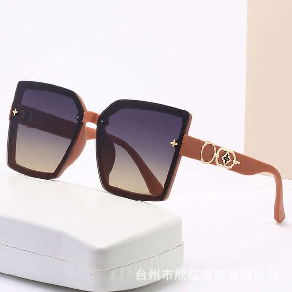 New Square Frameless Clover European And American Trendy Fashionable Personalized Women's UV Protection Sunglasses Chunjinqiuli