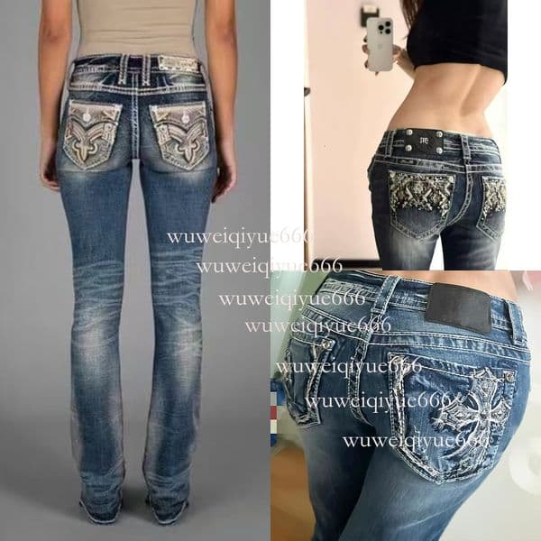 Men's Jeans Retro miss me jeans Cut Jeans Womens Y2K New Blue Jeans Embroidered Wing Pocket Hip Hop Harajuku Gothic Wide Pants Strt Wear f5 89 d3 03d 56b 6e7 a32 98