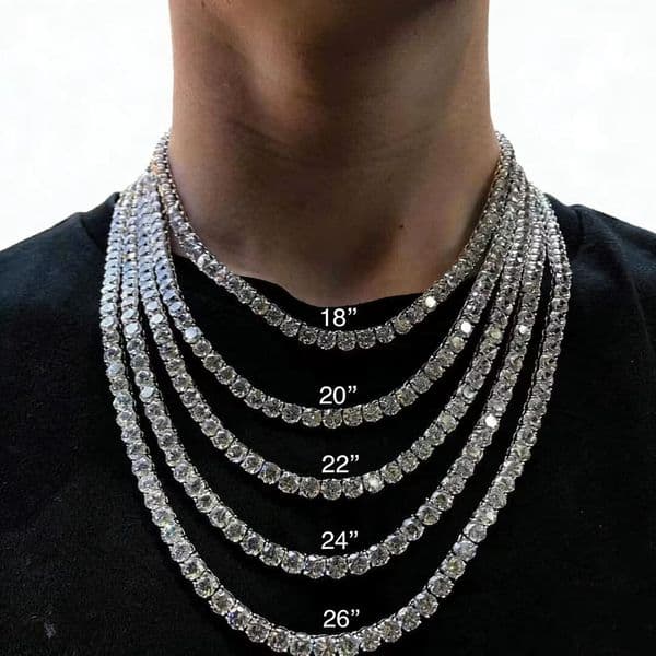 iced out tennis necklace cuban link chain gold chain men women h rock hip hop Rappe party unisex for Mens women silver gold designer jewelry necklace chains 3mm 4mm 5mm