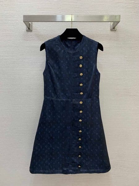 Summer Dresses For Women Luxury Dress Full-body Printed Fabric Letter Logo Decorated Sleeveless Blouse Dresses Designer Womens Clothes
