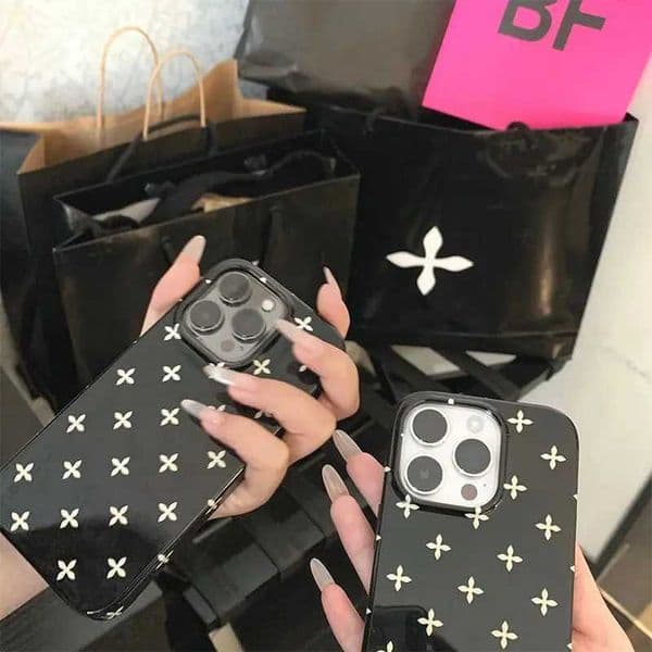 Korean Trendy Cool Cross Flower For 16 15 14 13 12 11 Promax X XR XSMAX 7 8 Plus Fashion Minimalism Personality Advanced S26331