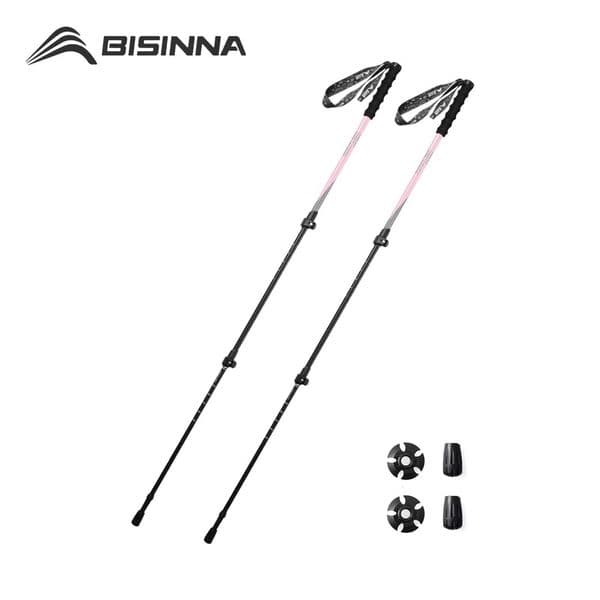 BISINNA 2pcs Trekking Poles Ultralight Telescopic Walking Sticks Aluminum Alloy Hiking Cane for Outdoor Climbing Travel Z260331
