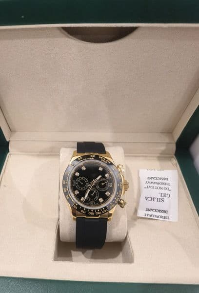Men's automatic watch, original box set 40mm rubber black gold strap, stainless steel case, three eye sapphire waterproof watch, Luxusuhr montre de luxe 02