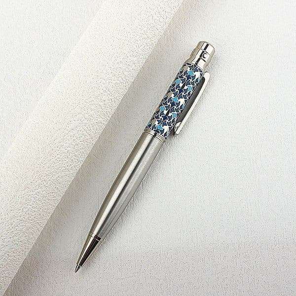 Metal Ballpoint Pen Retractable Signature Pen Crest Style Metal Housing Black Ink Medium Point 07mm Smooth Writing 260325BJ