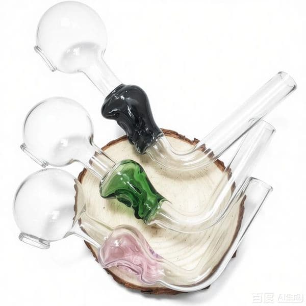 Wholesale Hand made L Shape Skull Design glass oil burner pipes Mini colorful Thick Heady Glass hand straw Pipes for smoking water bong