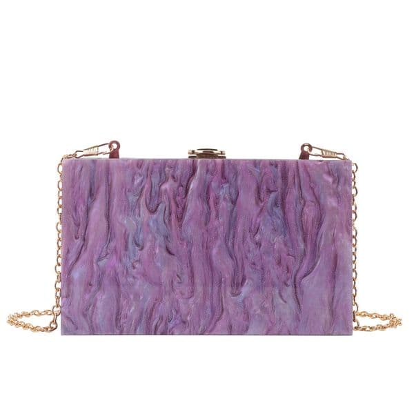 dinner bag fashion trend marble pattern acrylic evening bag box bag women crossbody shoulder 260327BJ