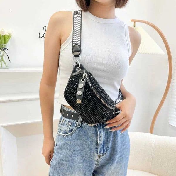 Bright drill Crossbody Chest Bag Summer Ladies Waist Bag Phone Pack Fashion Chain small Shoulder Bag purse Female Belt Bag H260331