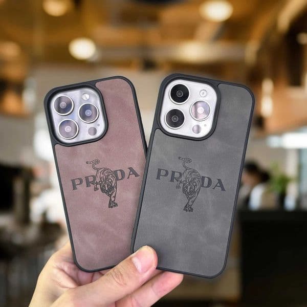 Frosted leather phone case for 17 16 15 14 plus 13 12 11 pro max 16E cover Luxury funda streetwear embossing tiger cases S26331