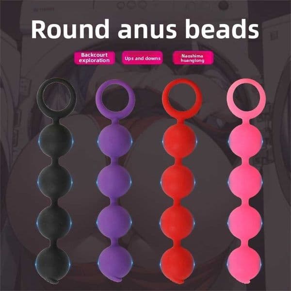 Adult supplies Silicone anal brace with beads plug male and female shared masturbator adult sex toy