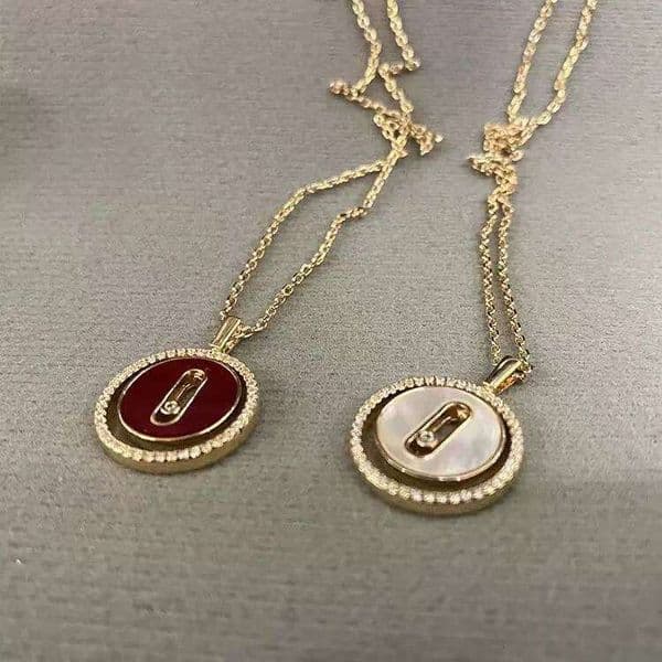 Luxury Lucky Move Necklace Pendant Jewelry Necklaces white Plated 925 Silver Graduated Luxury Brand Designers Letters Geometric Famous Women Round Crystal