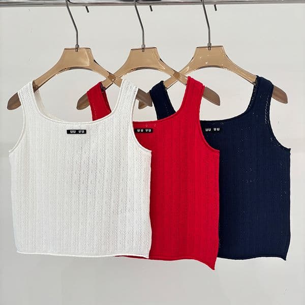 Women Slveless Crew Neck Crop Sweater Designer Letter Embroidered Patchwork Knit Tank Tops Y2K Knitwear Vest Z260518