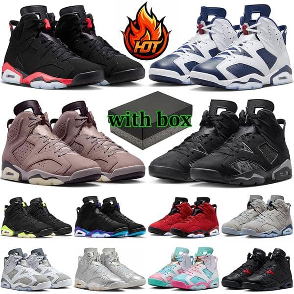 with box 6 basketball shoes designer 6s Black Infrared Salesman men women durable sneakers outdoor sports trainers Metallic Silver Oreo Cap and Gown
