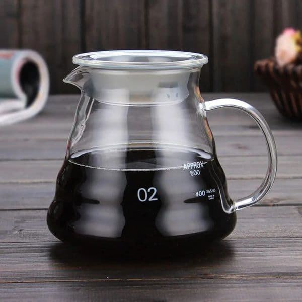 Leeseph Coffee Carafe 350600ml Clear Glass Kettle Sharing Pot with Lids Pour Over Espresso Maker Accessories 260320