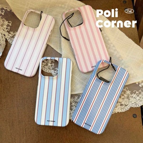 Art Fashion Striped New Phone Case for 17 16e 16 15 14 13 12 11 X XS XR 8 Air Pro Max Plus Luxury Double-layer Back Cover S26331