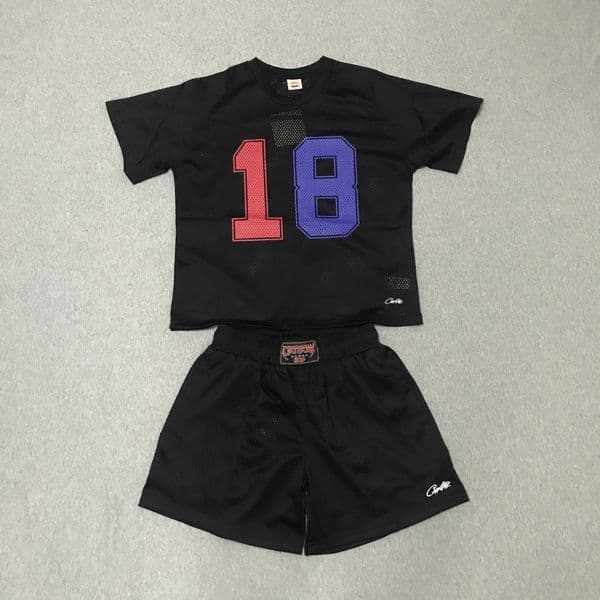 Men T Shirt And Shorts Set Breathable Mesh Number 18 Print Summer Casual Sportswear Two Piece Athletic Outfit For Men T-shirt Fashion