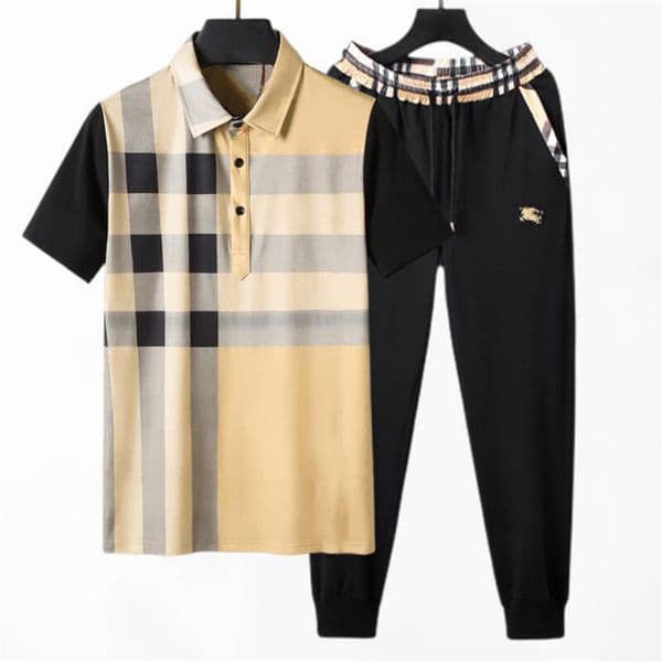 Mens Tracksuit Designer Polo For Man Jogger track suit Men Sweatsuits Summer Stripe printing Short Sleeves Sportswear trousers Tracksuits Sportsuit