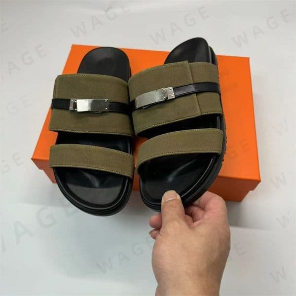New Sandals Buckle 2026 Two-Strap Summer Casual Flat One-Strap Genuine Leather Flip Flops, Metal Outdoor Lightweight, Beach Footwear, Quick Shipping-2