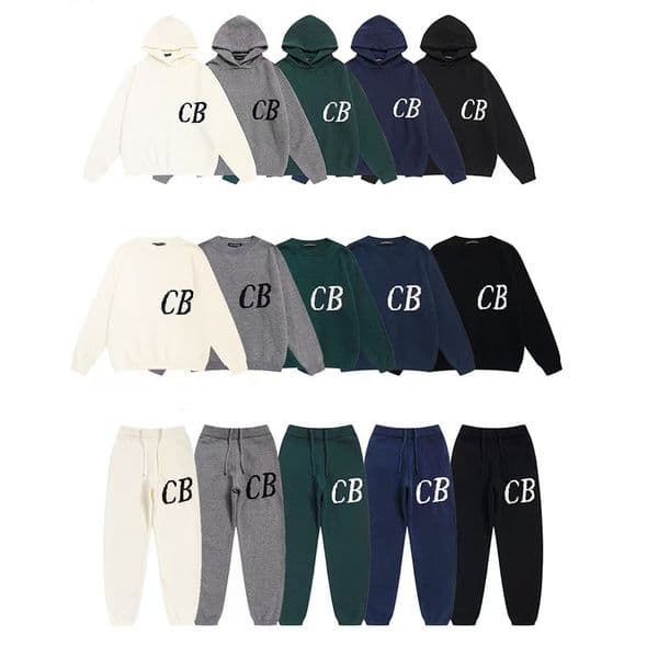 Streetwear Letter Jacquard Knitted Hoodie And Pants Set Unisex Loose Casual Crewneck Pullover Tracksuit
