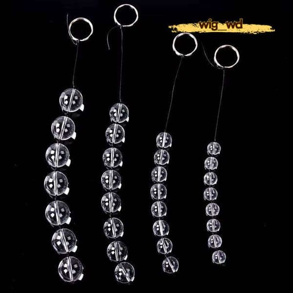 High Quality Transparent with Metal Ring Expander Glass Bondage Anal Beads