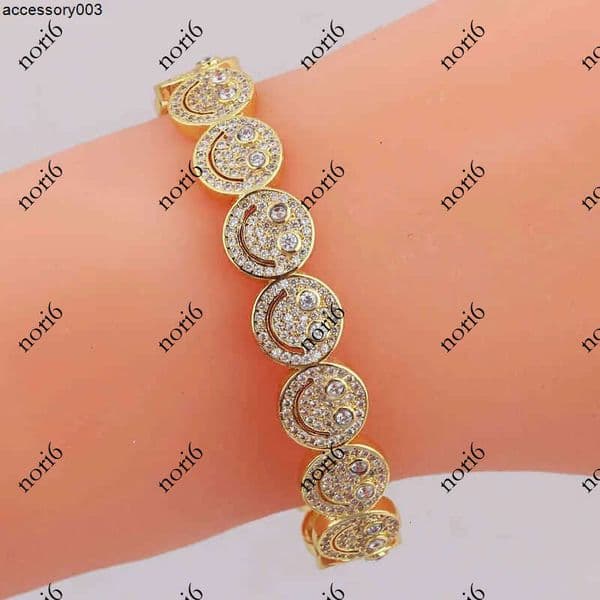 Charm designer smiley face bracelet European Fashion Retro Diamond bangle festival gift jewelry Open Bracelets for Women 354 XWJI