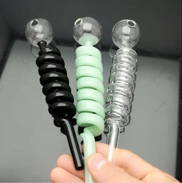 Multi color spiral glass pot Wholesale Glass bongs Oil Burner Glass Water Pipes Rigs Smoking